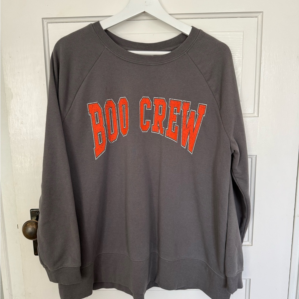 Isabel by Ingrid & Isabel Gray Boo Crew Maternity Sweatshirt - Size L